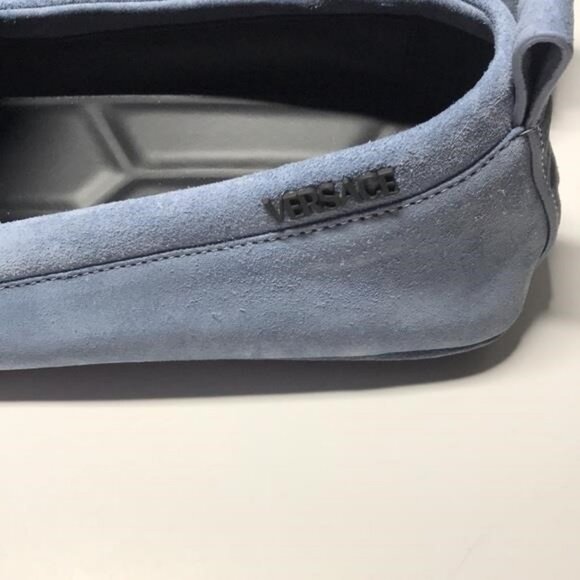 New Authentic Versace Villa Suede Driver Shoes – Blue (Size 47) - Picture 13 of 14